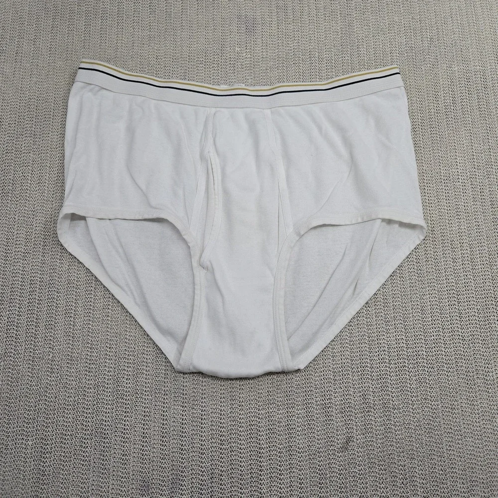 Vtg Stafford Briefs Underwear Mens 2XL 42 White Classic Cotton Comfort Full Cut